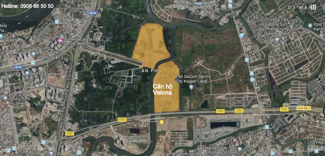 Vi trí dự án căn hộ Velona quận 2 - Saigon Sports City Keppel Land.
